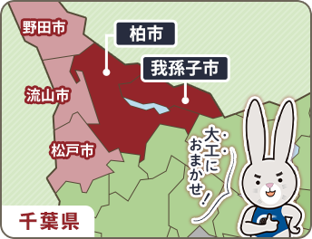 千葉県 柏市 我孫子市 野田市 流山市 松戸市